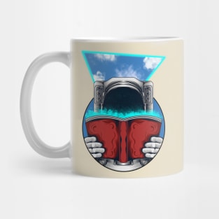 Astronaut Reading A Book Illustration Mug